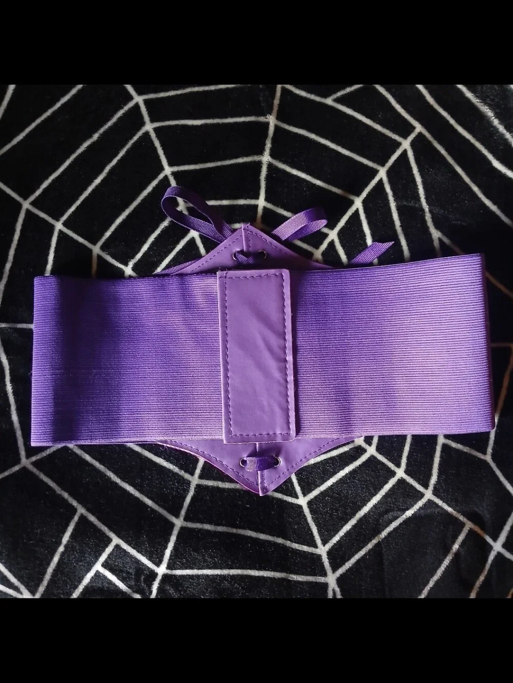 Purple Faux Leather Elastic Corset Belt